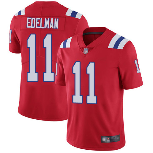 New England Patriots Football #11 Vapor Limited Red Men Julian Edelman Alternate NFL Jersey